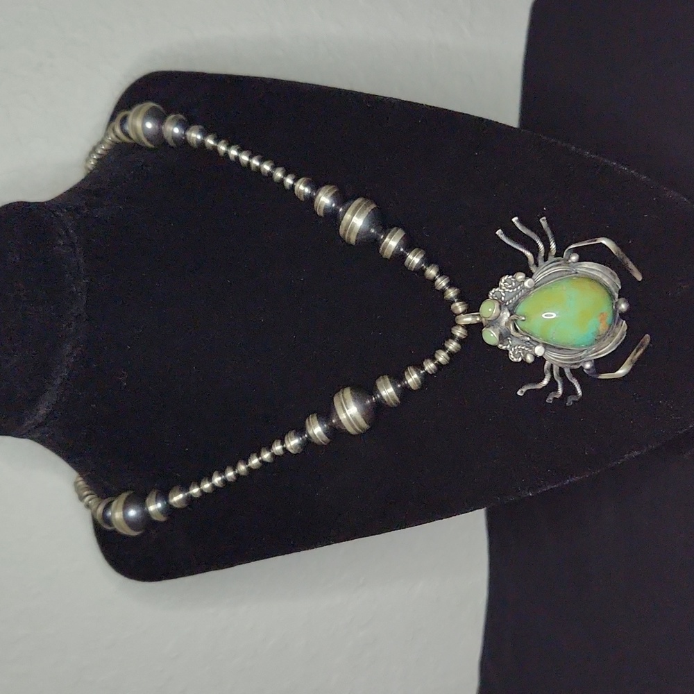 NWOT Marc Begay SS Masterpiece Carico Lake Turquoise Spider Pendant/Brooch